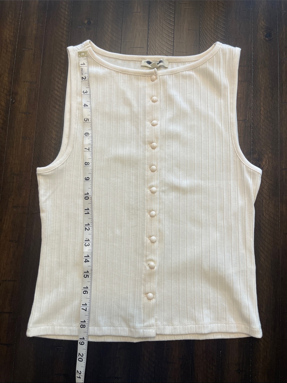 Madewell Ivory Ribbed Button-Tank - Picture 4 of 9